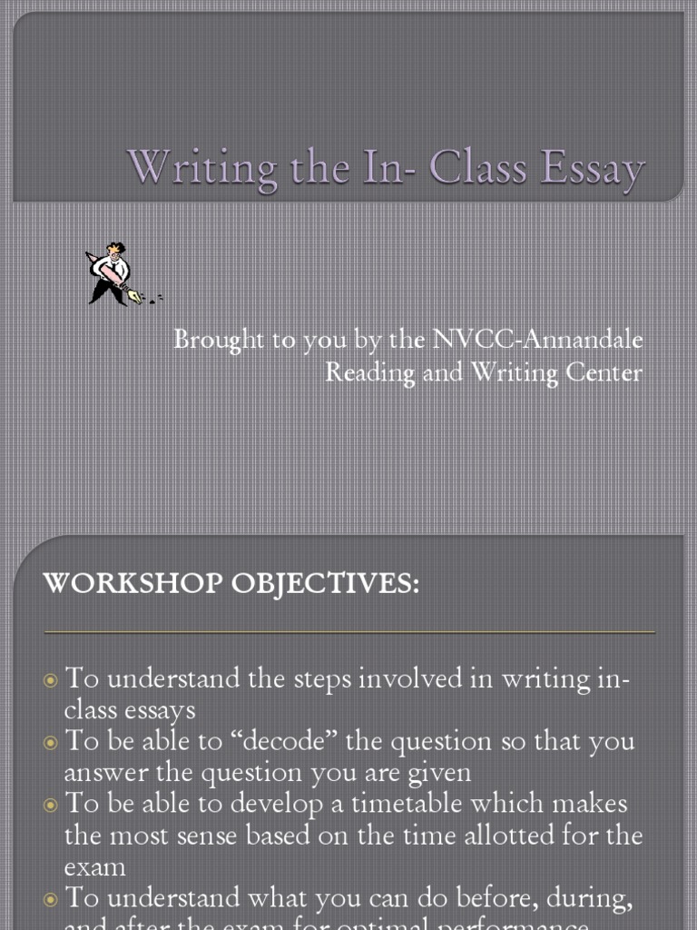 writingtheinclassessay Evidence Reason