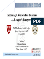 20050402【CVCHEN@NTU/Harvard】-Becoming A World-Class Business- A Lawyer's Perspective