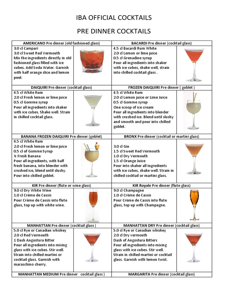 Iba Official Cocktails Martini (Cocktail) Distilled Drinks
