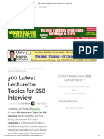 300 Latest Lecturette Topics For SSB Interview - SSBCrack