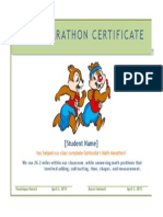 Math Marathon Certificate: (Student Name)