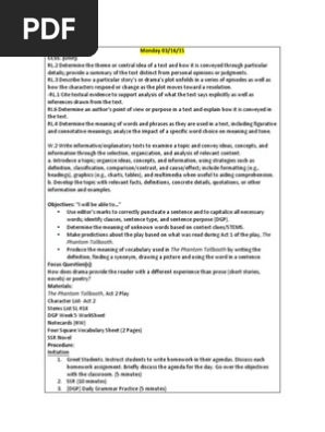 drama unit lesson plan week 6