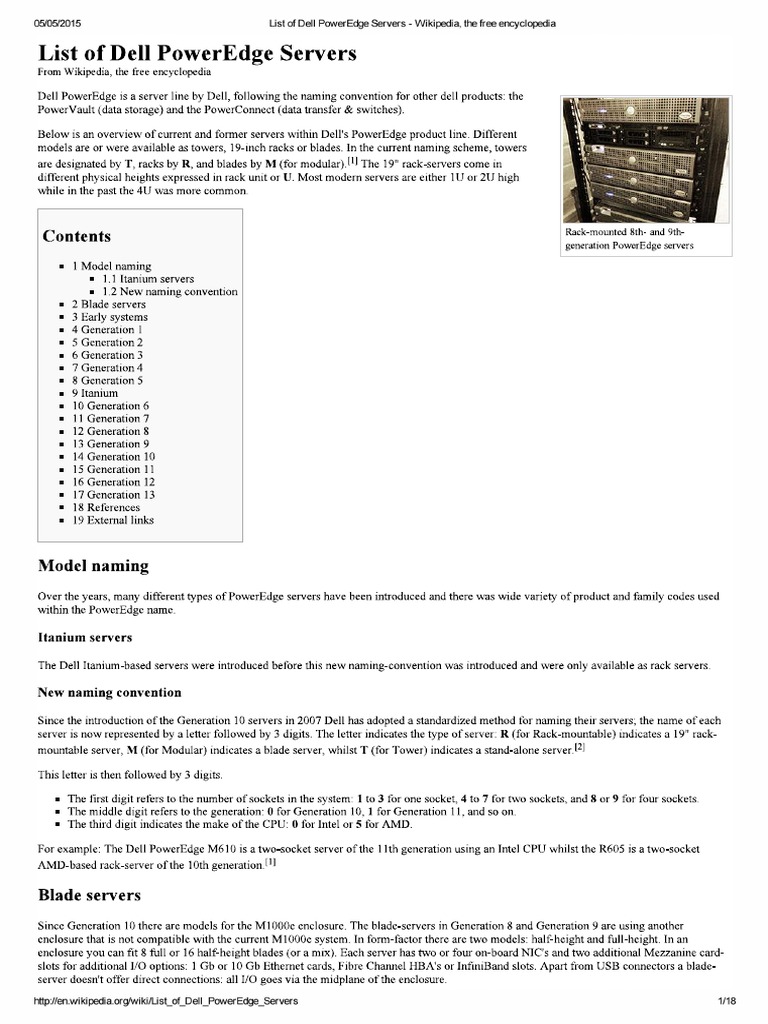 List Of Dell Poweredge S Pdf