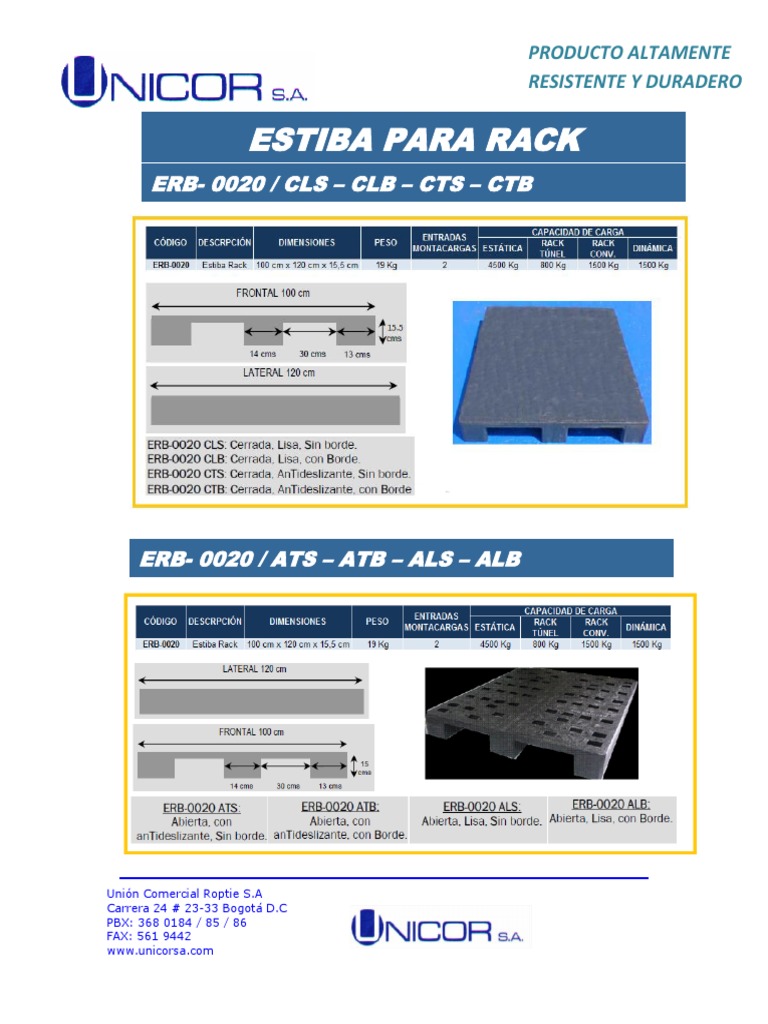 ERB-0020 Estiba para Rack | PDF
