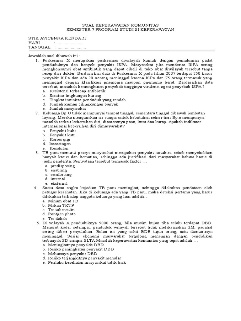 Soal Kep Komunitas Uts