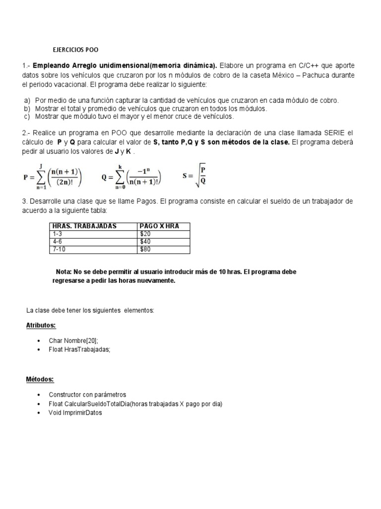 Ejercicios Poo 2015 | PDF | Programación orientada a objetos | C
