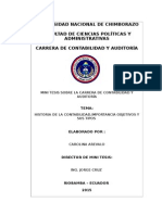 Mini Tesis de La Historia de La Contabilidad, Importancia, Objetivos y Sus Tipos