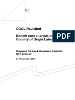 COOL Revisited Benefit Cost Analysis of Country of Origin Labelling