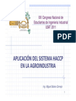 Aplicación del sistema HACCP en la agroindustria