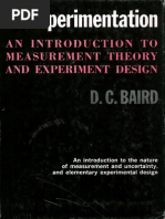 Experimentation An Introduction to Measurement Theory and Experiment Design DC Baird