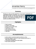 Cervantes Henry Resume