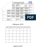 The Grand Parkway January Activity Calendar: Sun Mon Tue Wed Thu Fri Sat