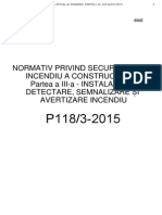 P 118/3 - 2015 Normativ Instalatii Detectare Semnalizare Si Alarmare in Caz de Incendiu