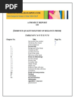 Project Report On Service Quality Delivery of Reliance Fresh