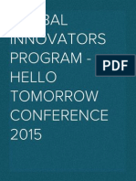 Global Innovators Program - Hello Tomorrow Conference 2015