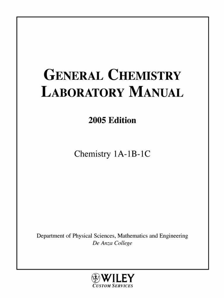 De Anza Gen Chem Lab Manual PDF Significant Figures Sodium Chloride