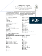 Autoevaluación de Factorización de Polinomios 4º