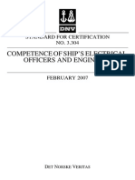 Competence of Ship’s Electrical Dnv