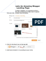 How to Create an Amazing Blogger Landing Page