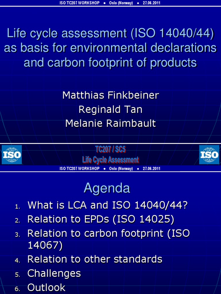 Life Cycle Assessment Iso 14040 44 As Basis For Environmental