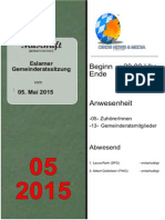 Eslarner Gemeinderatssitzungen, Mitschrift vom 05.05.2015