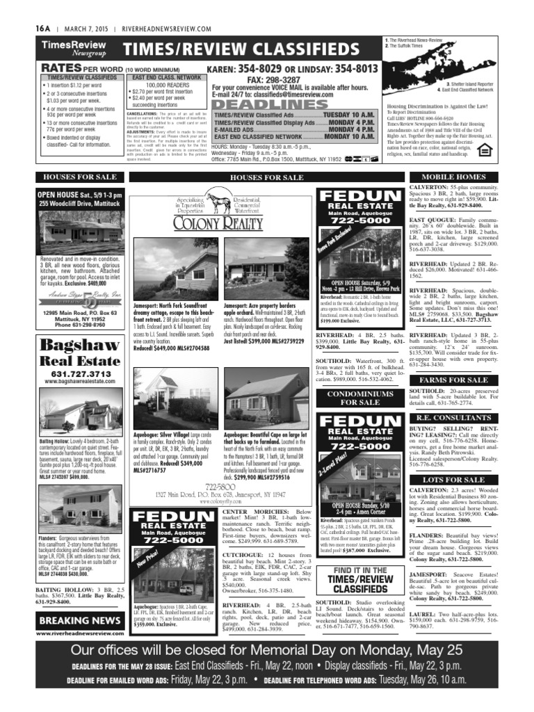Times Review Classifieds May 7, 2015 PDF Résumé Advertising