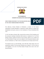 Joint Press Statement on the Realization and Implementation of the Two-Thirds Gender Principle