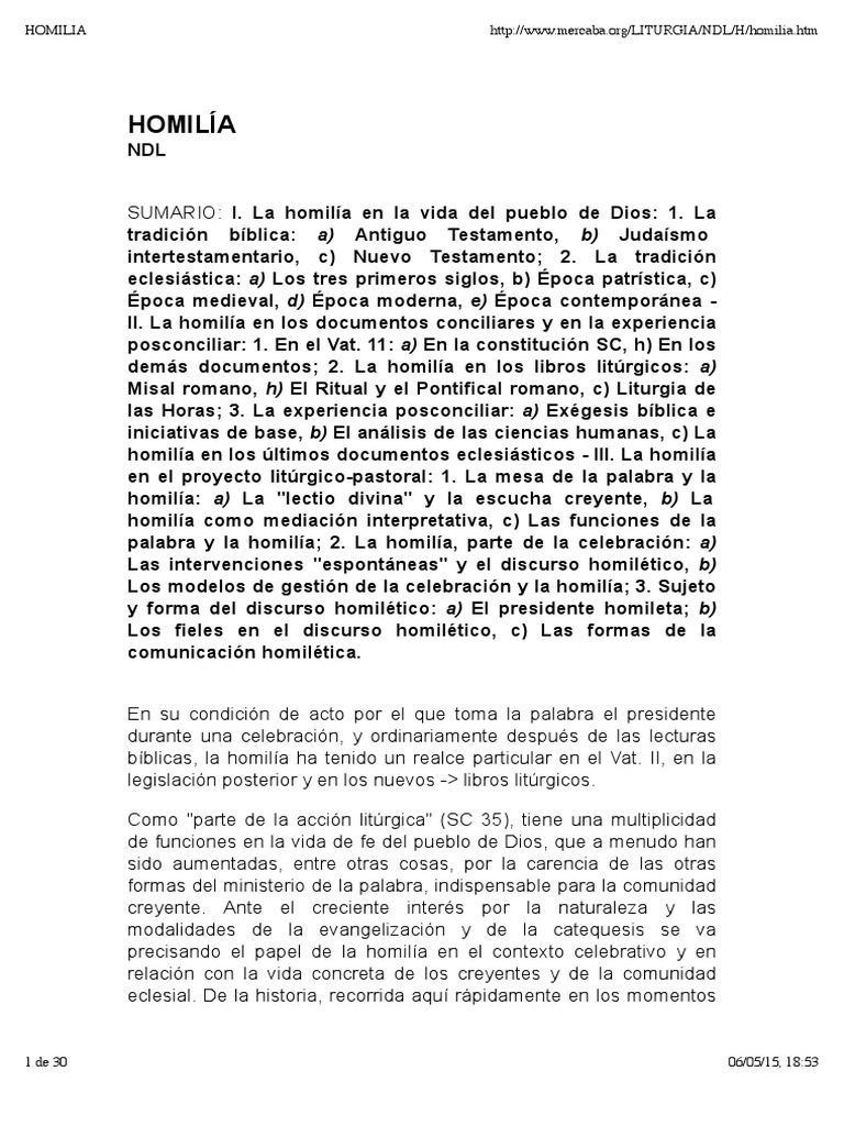 HOMILÍA | PDF