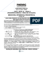 FHEMIG 2009 Medicina Intensiva Pediátrica Gabaritada