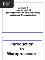 Lecture-1 Course No-312 (Microprocessor and Assembly Language Programming)