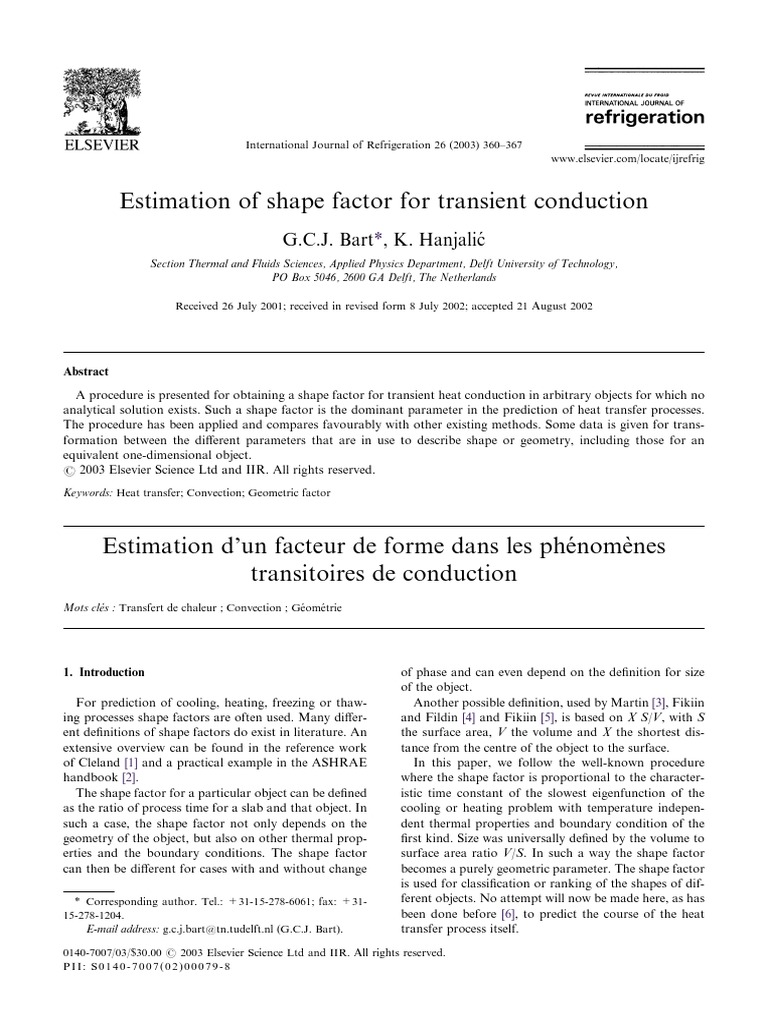 Shape Factor Estimation in Heat Conduction | PDF | Shape | Sphere