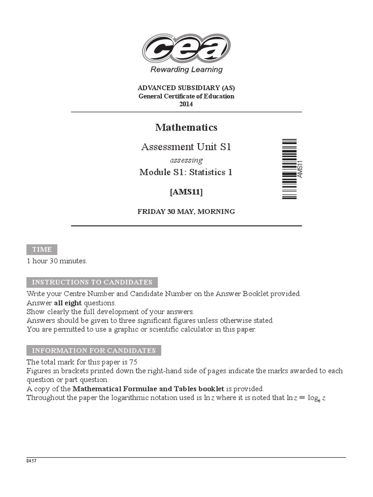 A2as math past papers mark schemes standard mayjune series 2014 14247 2