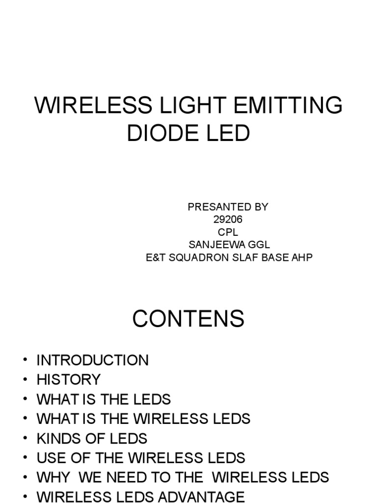 Wireless Light Emitting Diode Led | PDF | Computers