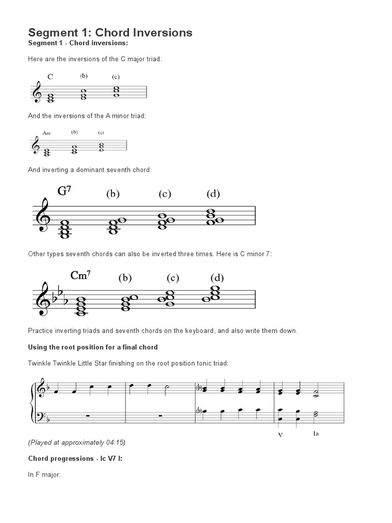 Fundamentals of Music Theory Lecture - 5 PDF | PDF | Chord (Music ...