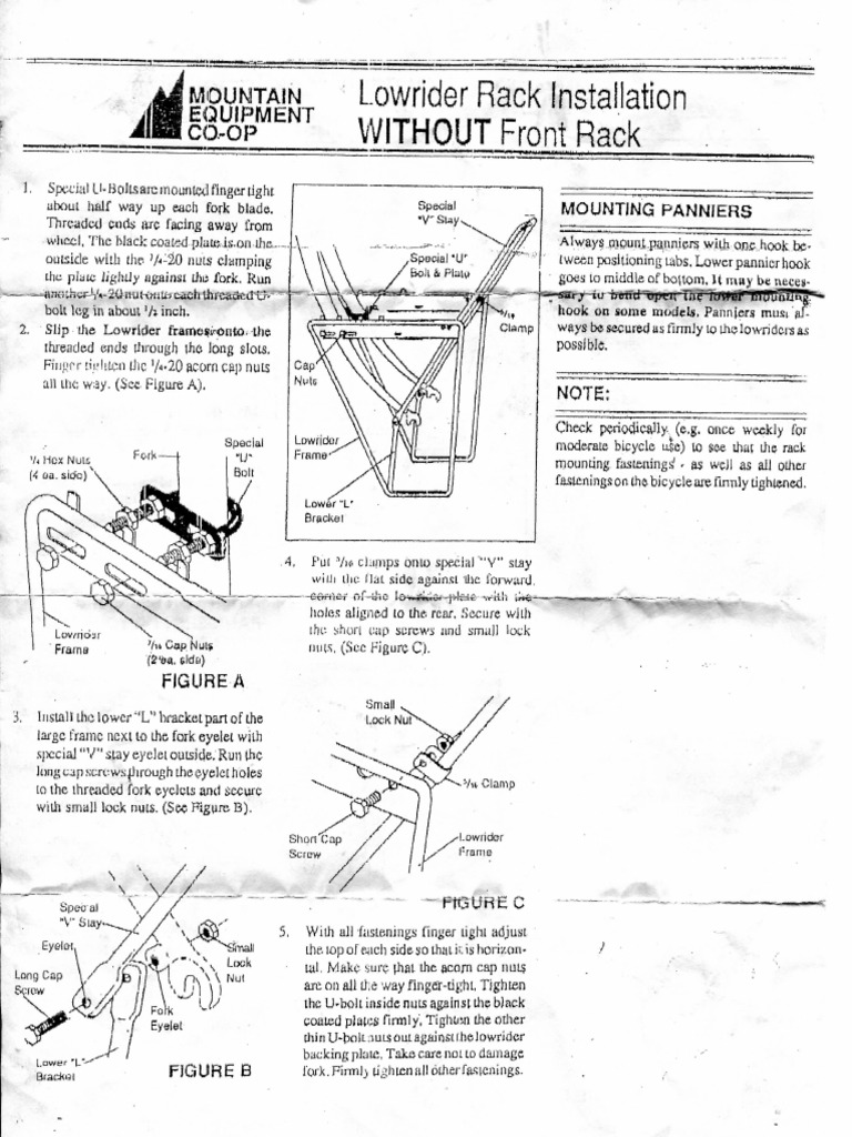 MEC Lowrider Rack Installation | PDF | Nut (Hardware) | Screw