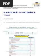 7o Ano Planificacao Matematica 1213