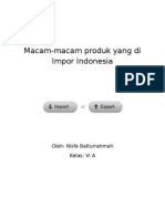 Ira. Daftar Barang Impor Indonesia