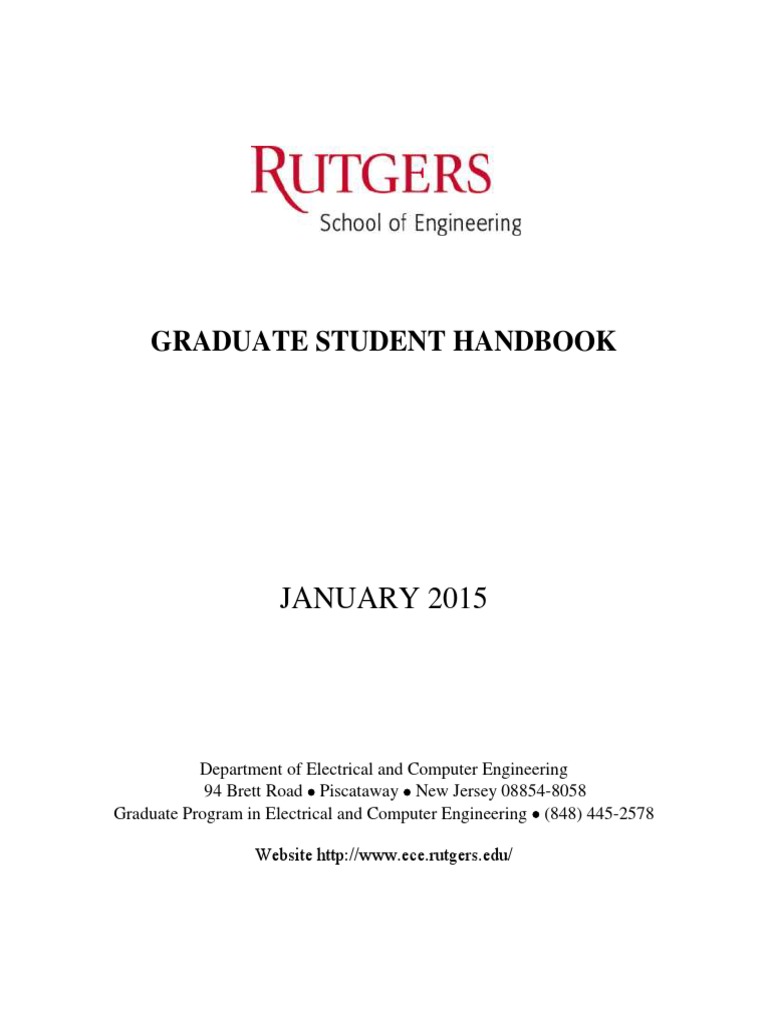 Rutgers ECE Graduate Handbook 2015 | PDF | Thesis | Graduate School