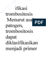 Klasifikasi Trombositosis