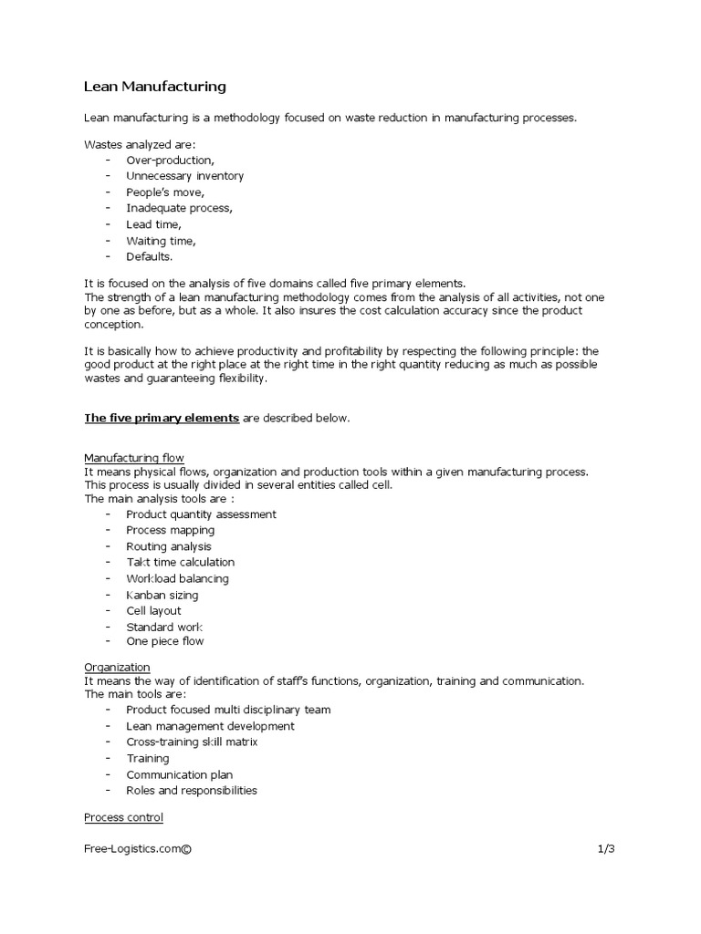 Lean Manufacturing PDF | PDF | Lean Manufacturing | Production And ...