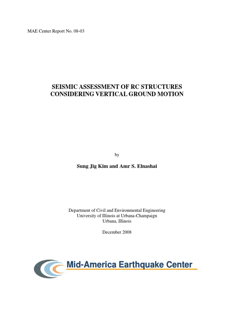 Seismic Assessment of RC Structures Considering Vertical Ground Motion ...