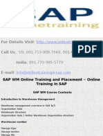 SAP WM (Warehouse Management) Online Training and Placement - Online Training in SAP