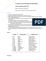 Biology Practical Reports For Form 4 Activity 8.8 (Practical Textbook Page 115)