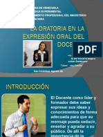 La Oratoria en El Docente