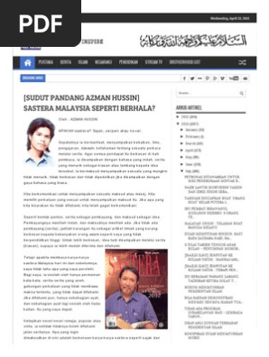 Pena Minang - (Sudut Pandang Azman Hussin) Sastera Malaysia 