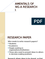 Fundamentals of Writing A Research Paper