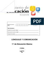 Lenguaje Y Comunicación 7.º de Educación Básica: Datos Informativos