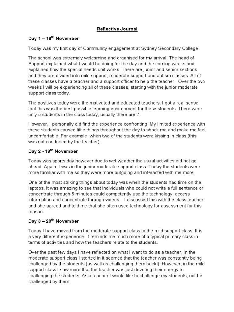 Reflective Journal Complete PDF | PDF | Special Education | Teachers