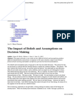 The Impact of Beliefs and Assumptions On Decision Making - Systems Thinking World Journal