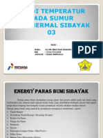 Studi Temperature Pada Sumur Geothermal Sibayak